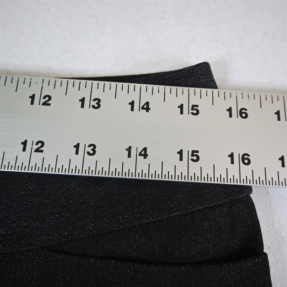 Express 6 Long Dark Gray Editor Wide Waistband Flare Womens Pants - Picture 2 of 8